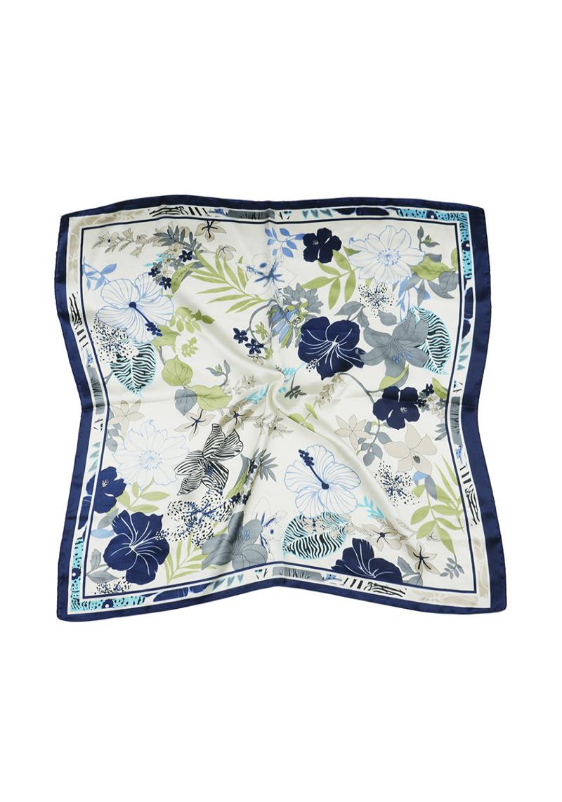 FLOWER PRINT BANDANA NECK SCARF