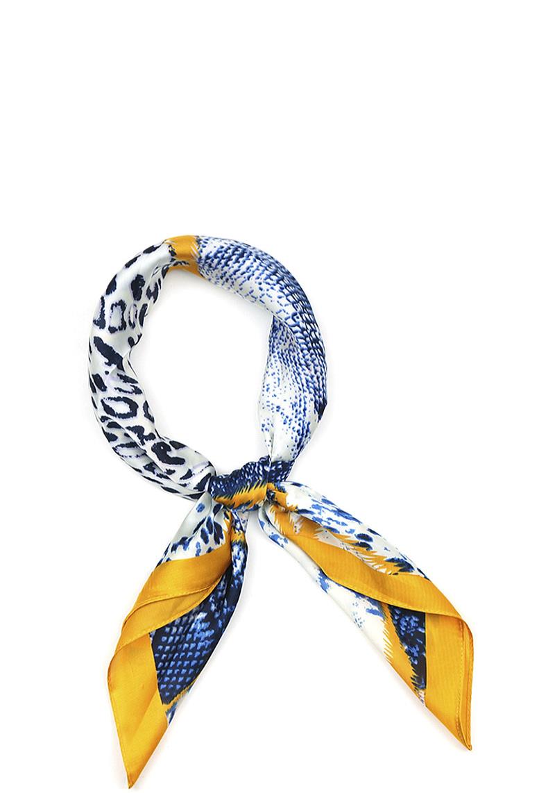 FASHION SILKY MIXED ANIMAL PRINT DESIGN BANDANA SCARF
