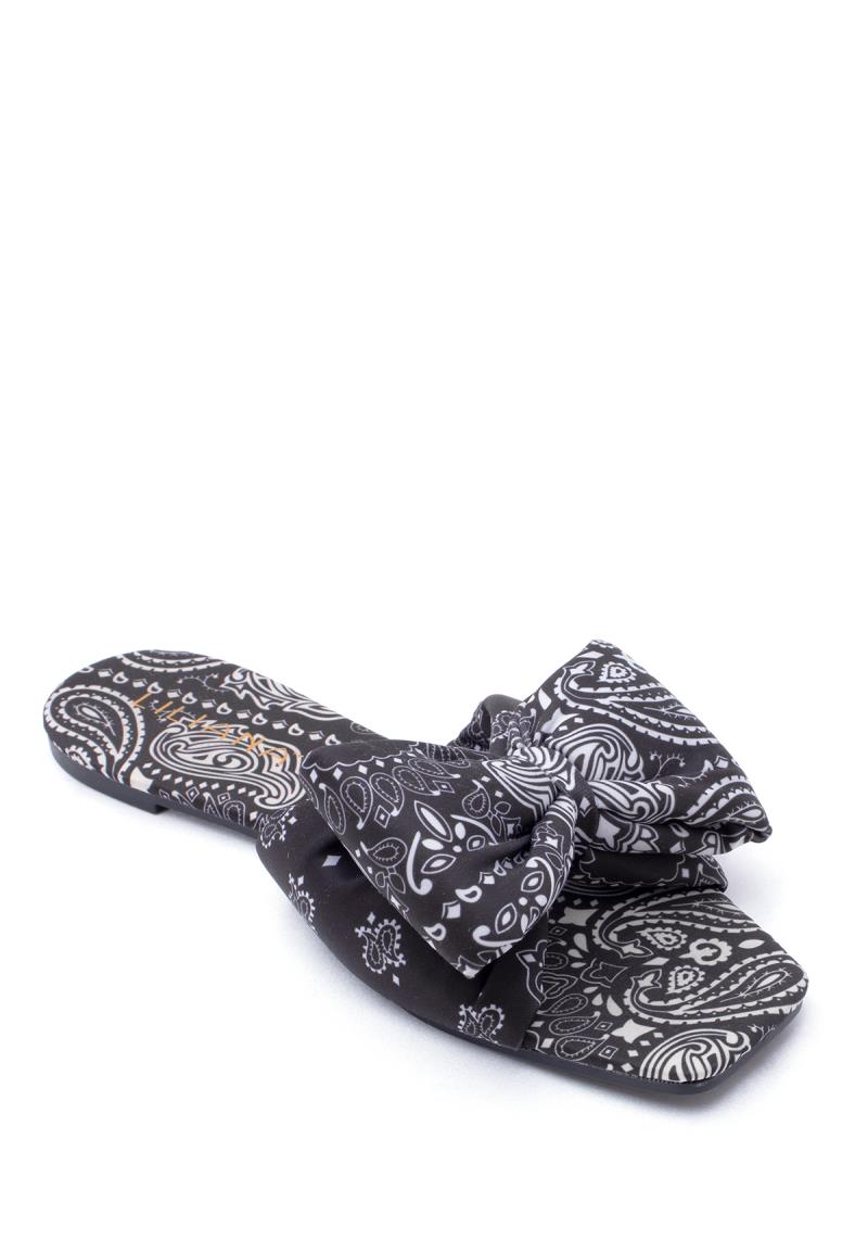 PRINTED BOW SLIPPER