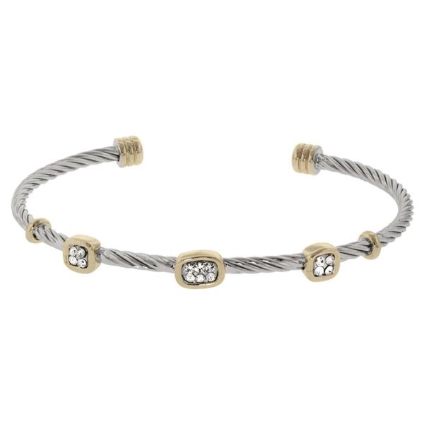 TWO TONE CRYSTAL PAVE BANGLE
