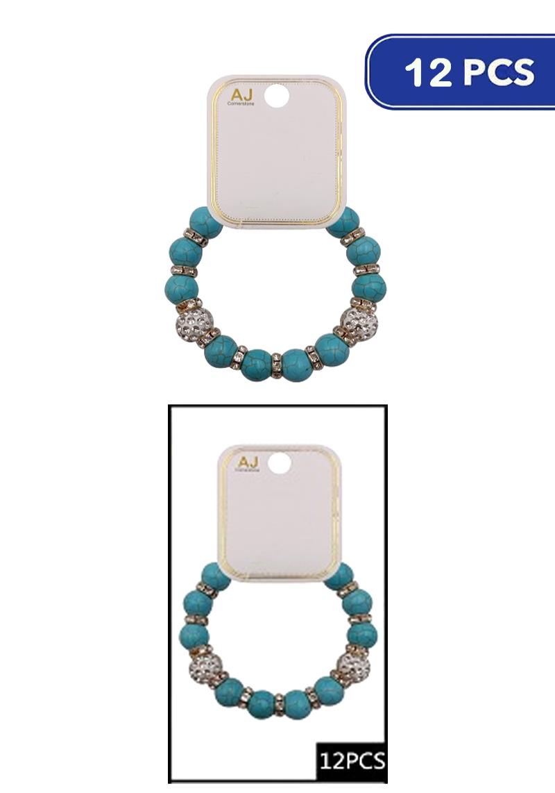 FASHION TURQUOISE STONE BRACELET (12 UNITS)
