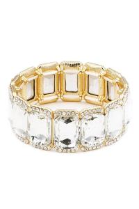 CRYSTAL COLOR STONE STRETCH BRACELET