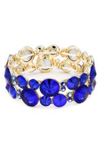 CRYSTAL COLOR STONE STRETCH BRACELET