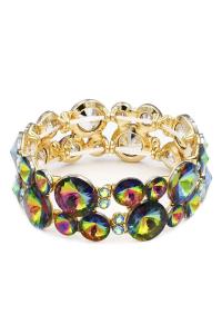 CRYSTAL COLOR STONE STRETCH BRACELET