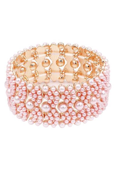 PEARL WIDE STRETCH BRACELET