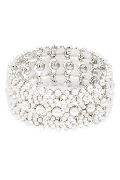 PEARL WIDE STRETCH BRACELET
