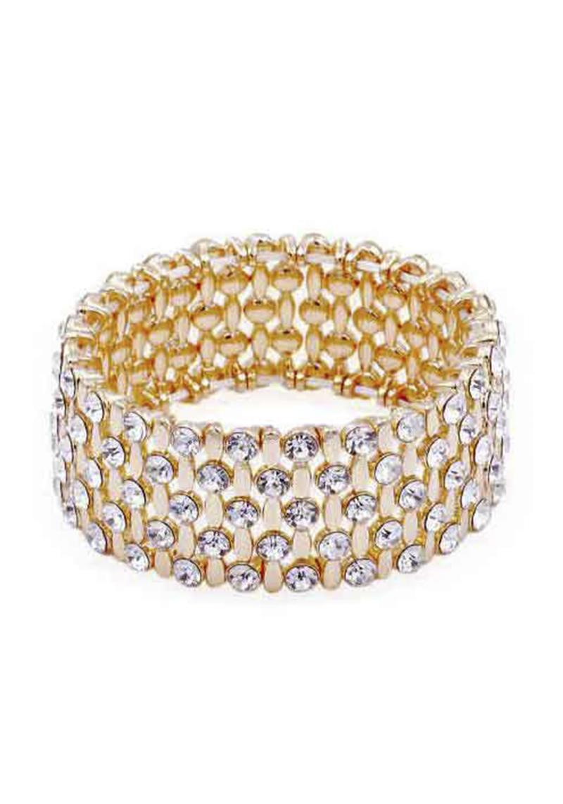 RHINESTONE METAL STRETCH BRACELET