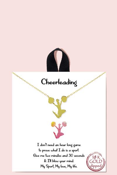 CHEERLEADING NECKLACE 18K GOLD RHODIUM DIPPED