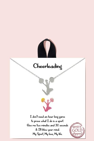 CHEERLEADING NECKLACE 18K GOLD RHODIUM DIPPED