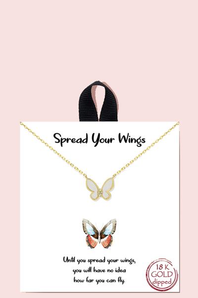 SPREAD YOUR WINGS NECKLACE 18K GOLD RHODIUM DIPPED