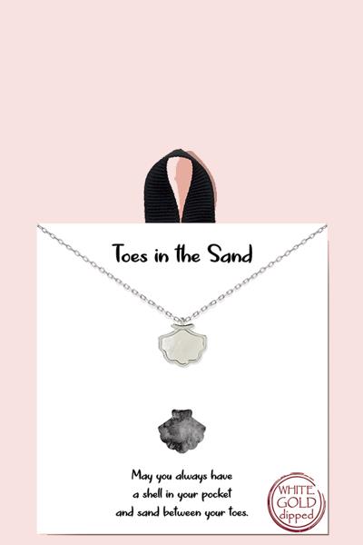 TOES IN THE SAND NECKLACE 18K GOLD RHODIUM DIPPED