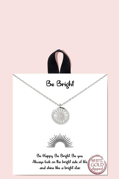 BE BRIGHT NECKLACE 18K GOLD RHODIUM DIPPED