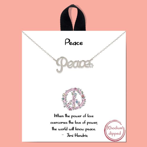 18K GOLD RHODIUM DIPPED PEACH NECKLACE