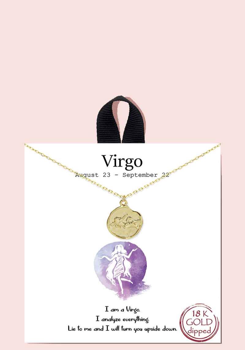 18K GOLD RHODIUM DIPPED HOROSCOPE ZODIAC PENDANT NECKLACE