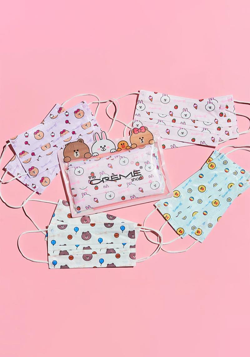 LINE FRIENDS ASSORTED 3 PLY DISPOSABLE FACE MASKS SET OF 16