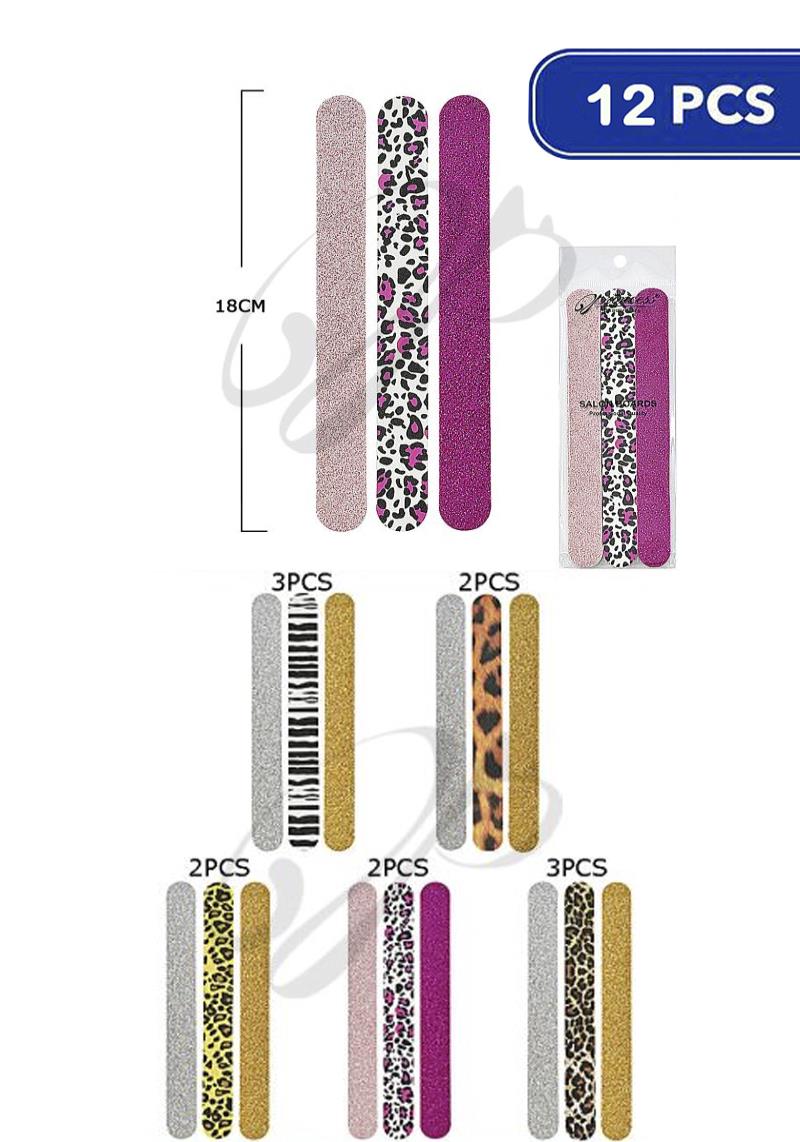 COSMETIC ANIMAL PRINT NAIL FILE 3 PC SET (12 UNITS)