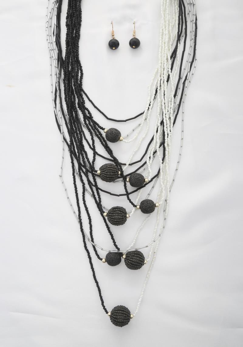 BEADED LAYERED NECKLACE
