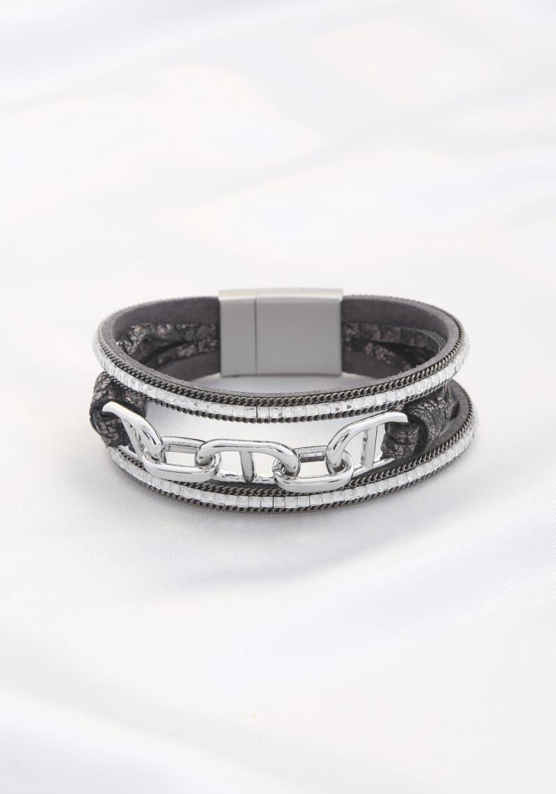 OVAL LINK LAYERED MAGNETIC BRACELET