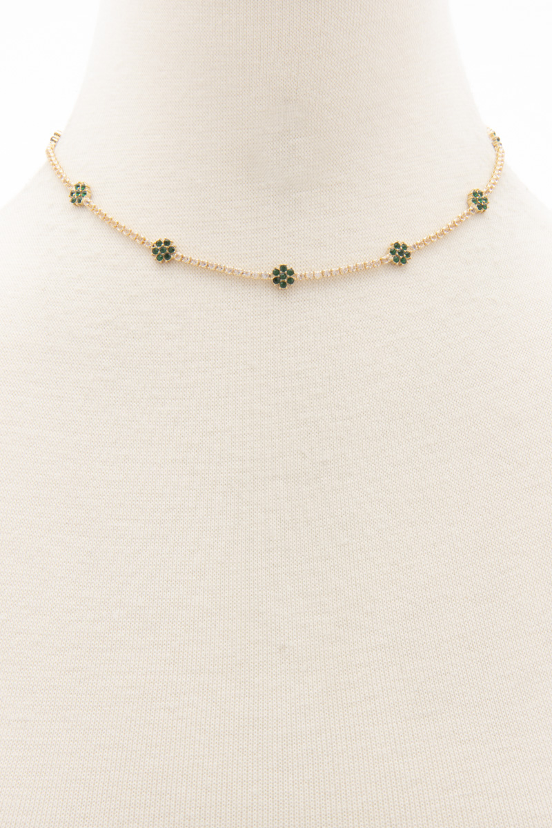 METAL CHAIN FLOWER NECKLACE