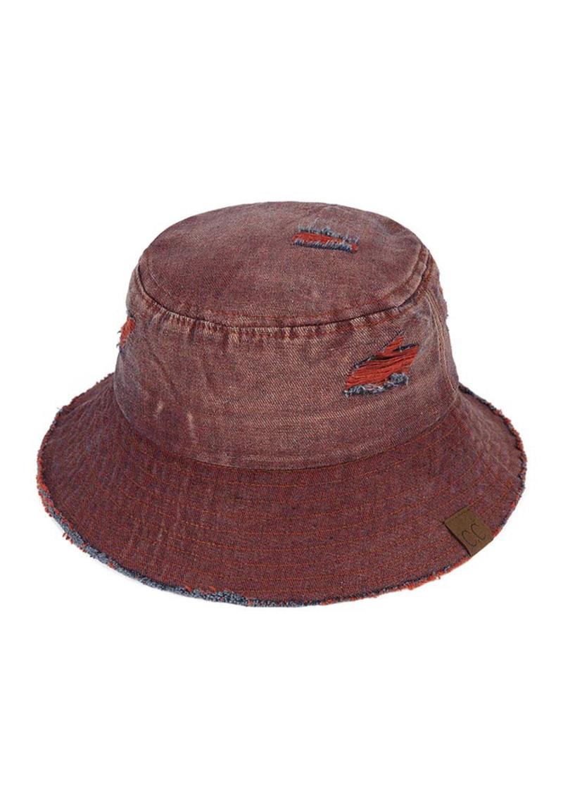 CC STONE WASHED DENIM BUCKET HAT