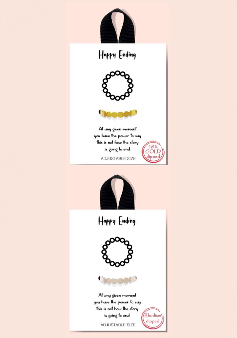 HAPPY ENDING METAL MESSAGE ADJUSTABLE SIZE RING