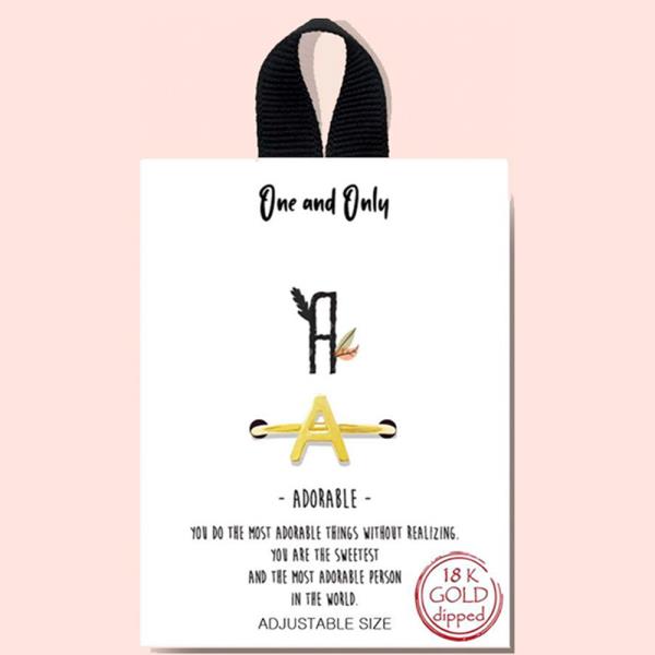 BLB INITIAL MESSAGE METAL SINGLE ADJUSTABLE SIZE RING