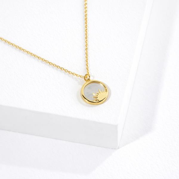 18K GOLD RHODIUM DIPPED TRY AGAIN PENDANT NECKLACE