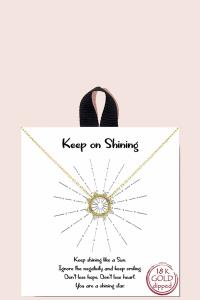 18K GOLD RHODIUM DIPPED KEEP ON SHINING PENDANT NECKLACE