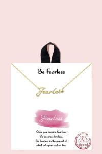 18K GOLD RHODIUM DIPPED BE FEARLESS INITIAL NECKLACE