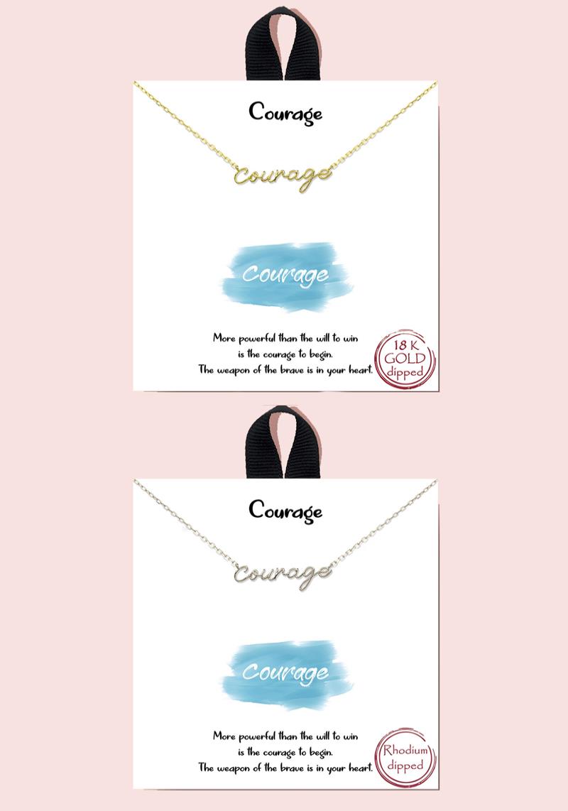 18K GOLD RHODIUM DIPPED COURAGE NECKLACE