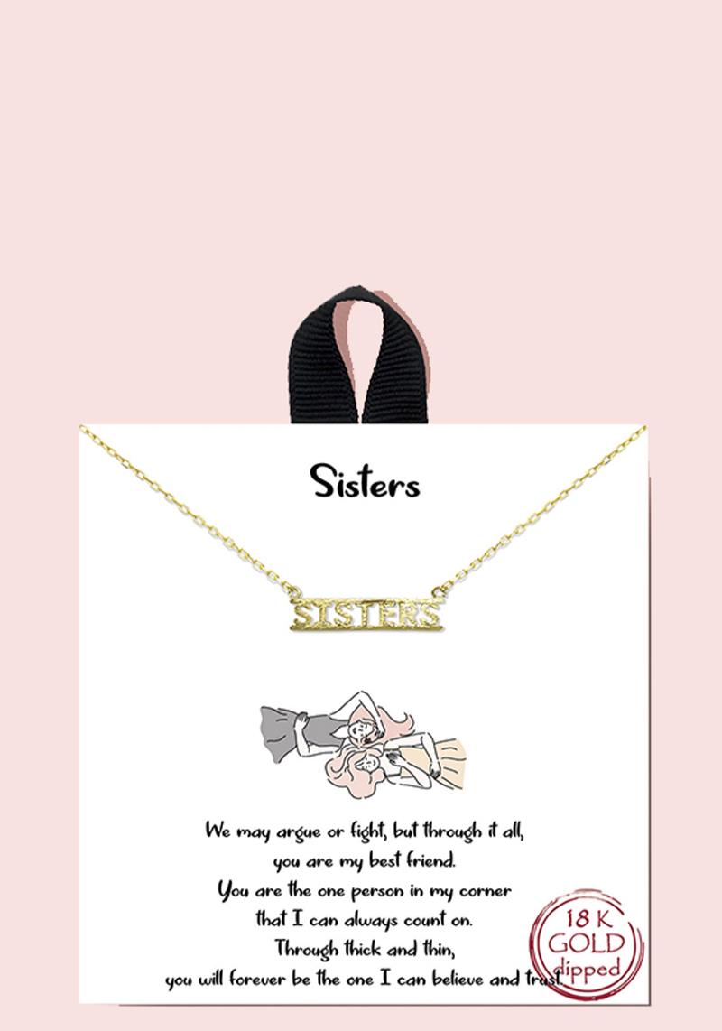 18K GOLD RHODIUM SISTERS NECKLACE