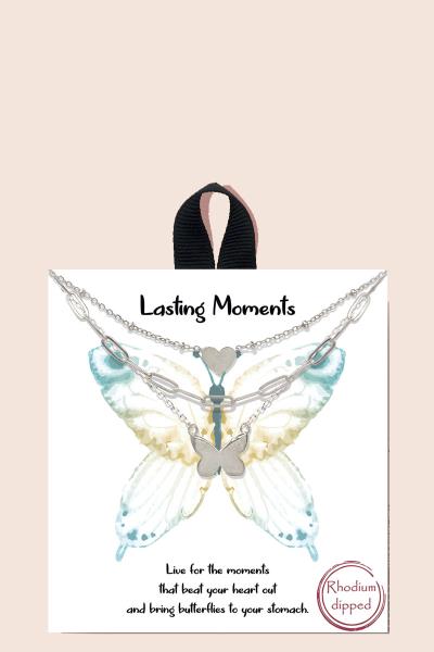 BLB LASTING MOMENTS LAYERED BUTTERFLY NECKLACE