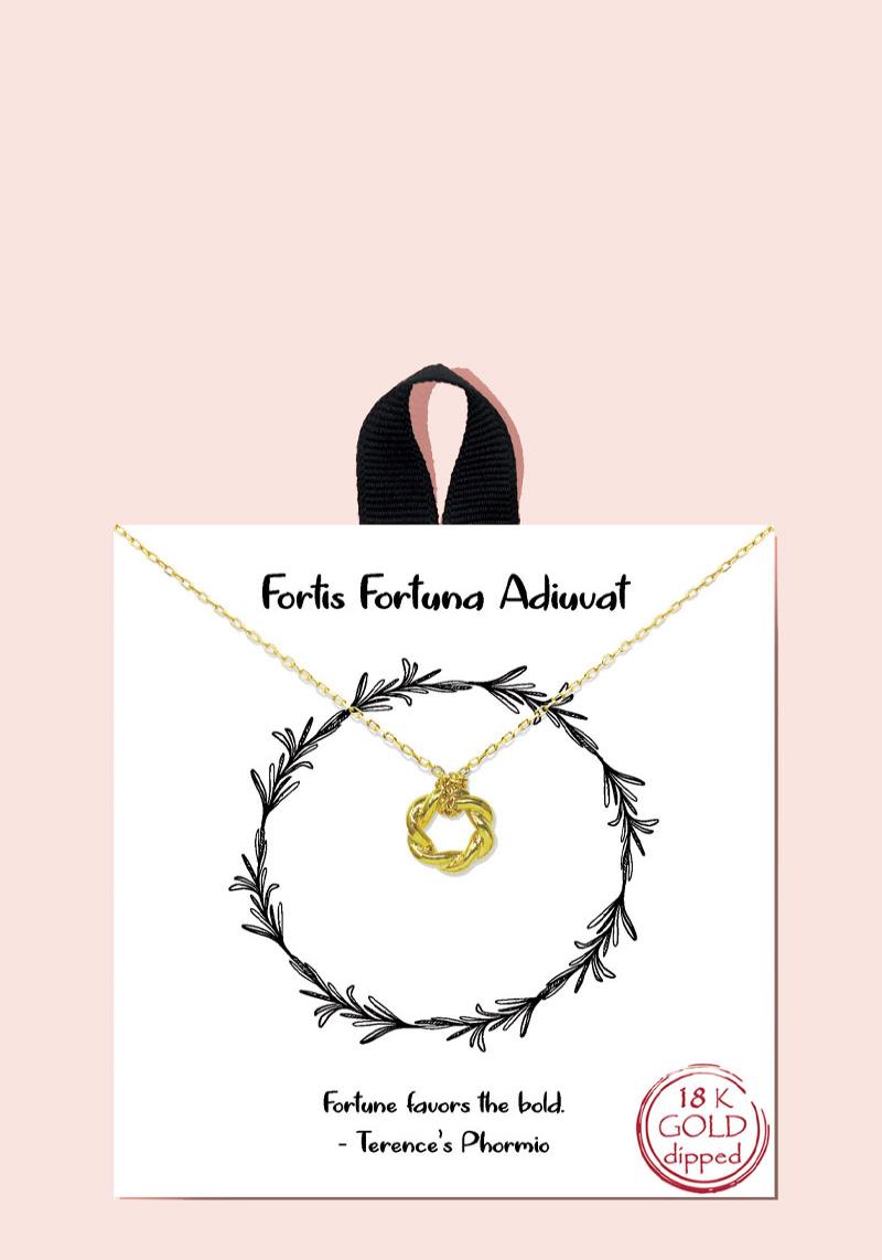 BLB FORTIS FORTUNA ADIUVAT PENDANT NECKLACE