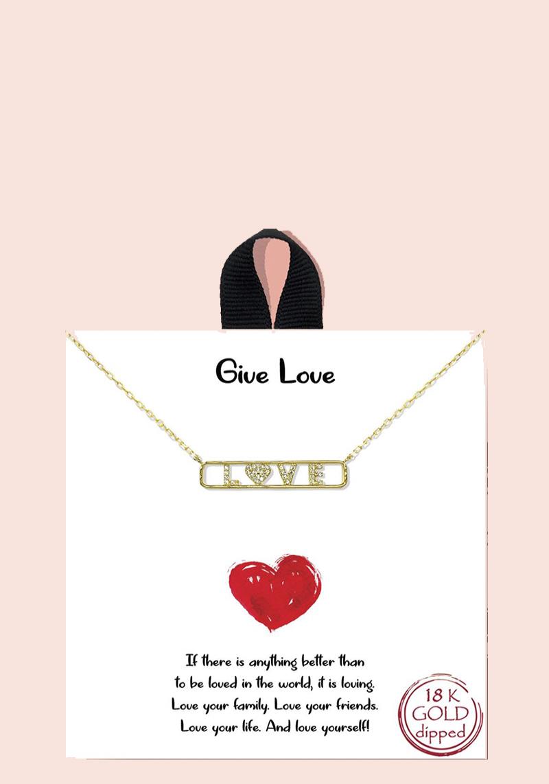 18K GOLD RHODIUM LOVE PENDANT NECKLACE