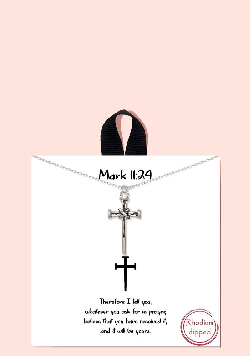 BLB MARK 11 24 CROSS MESSAGE NECKLACE