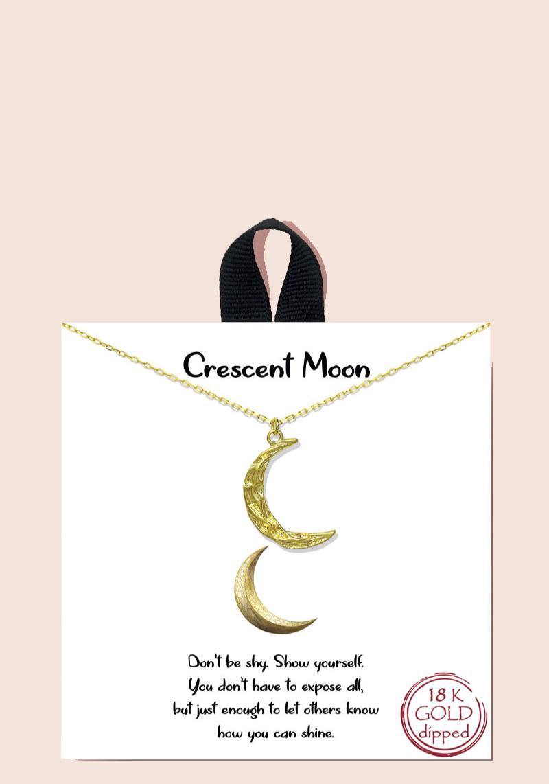 BLB CRESCENT MOON PENDANT NECKLACE