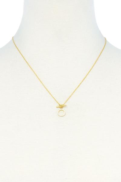 BLB KINDNESS ROUND RHINESTONE DAINTY METAL NECKLACE