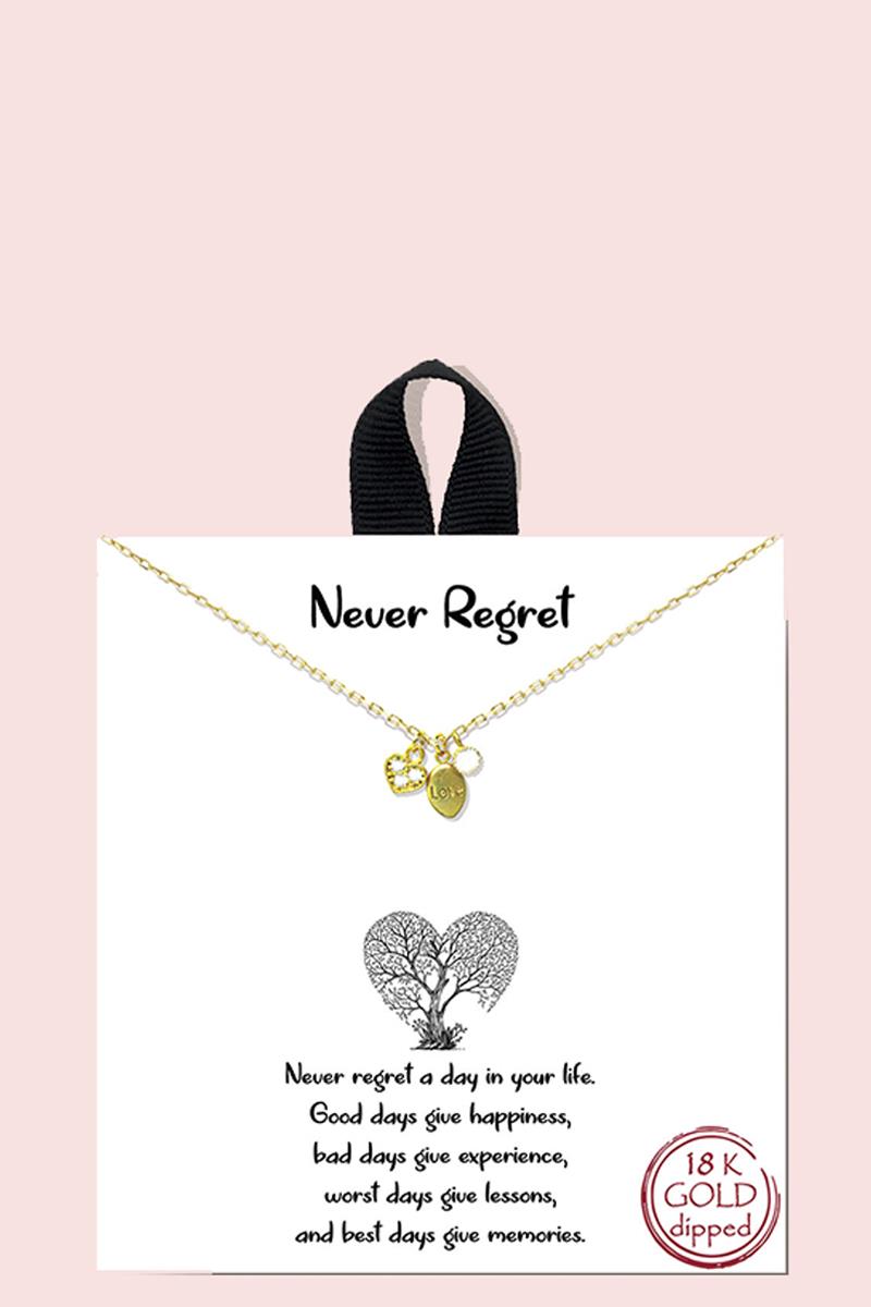 18K GOLD RHODIUM DIPPED NEVER REGRET NECKLACE