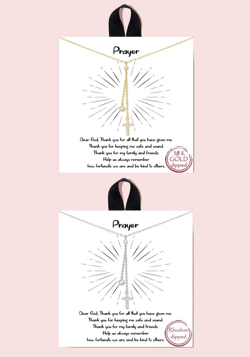 18K GOLD RHODIUM DIPPED PRAYER PENDANT NECKLACE