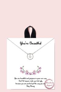 18K GOLD RHODIUM DIPPED YOURE BEAUTIFUL PENDANT NECKLACE