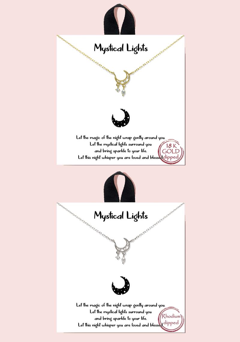 18K GOLD RHODIUM DIPPED MYSTICAL LIGHTS PENDANT NECKLACE