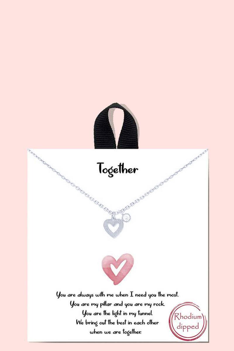 BLB TOGETHER MINI HEART MESSAGE PENDANT NECKLACE