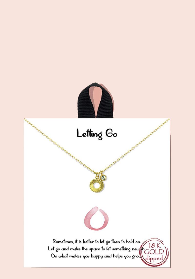 18K GOLD RHODIUM LETTING GO DAINTY NECKLACE