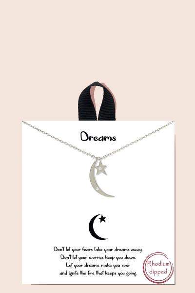 BLB DREAMS MOON AND STAR PENDANT NECKLACE