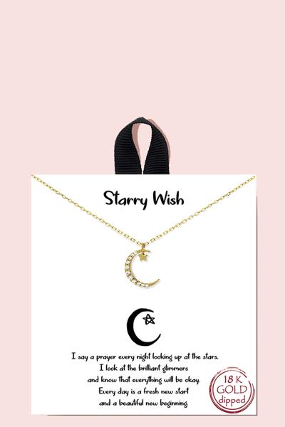 18K GOLD RHODIUM DIPPED STARRY WISH NECKLACE