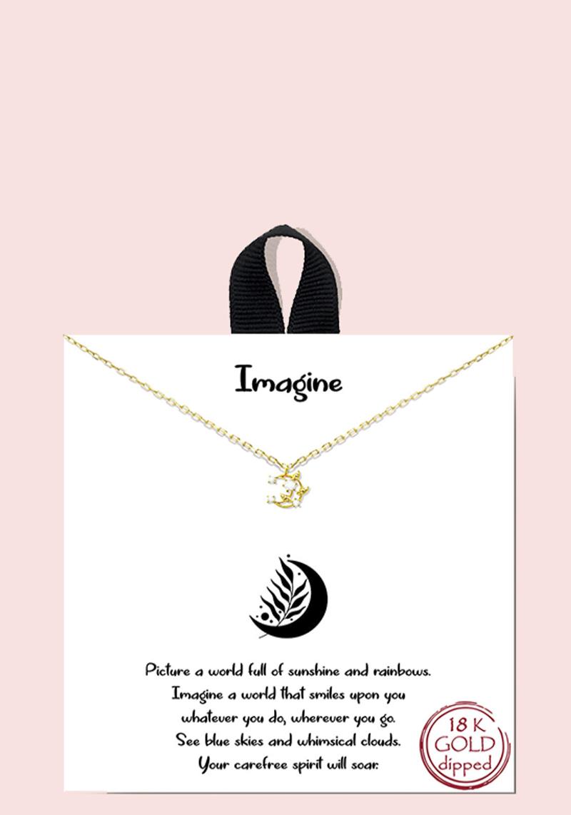 18K GOLD RHODIUM DIPPED IMAGINE NECKLACE