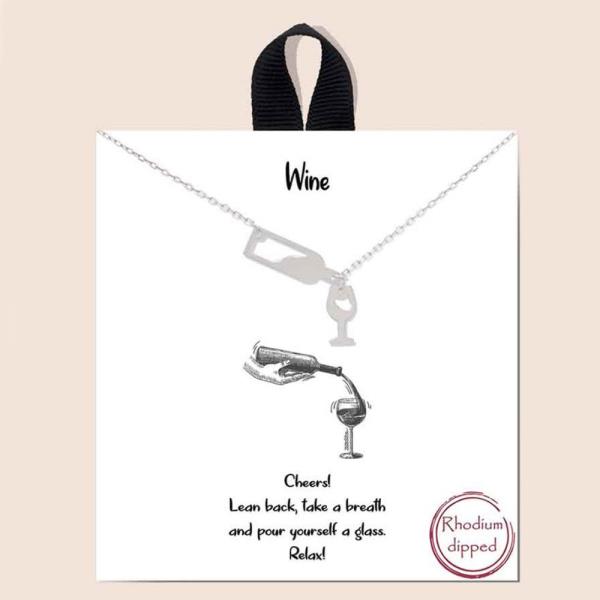 BLB WINE DAINTY METAL MESSAGE NECKLACE