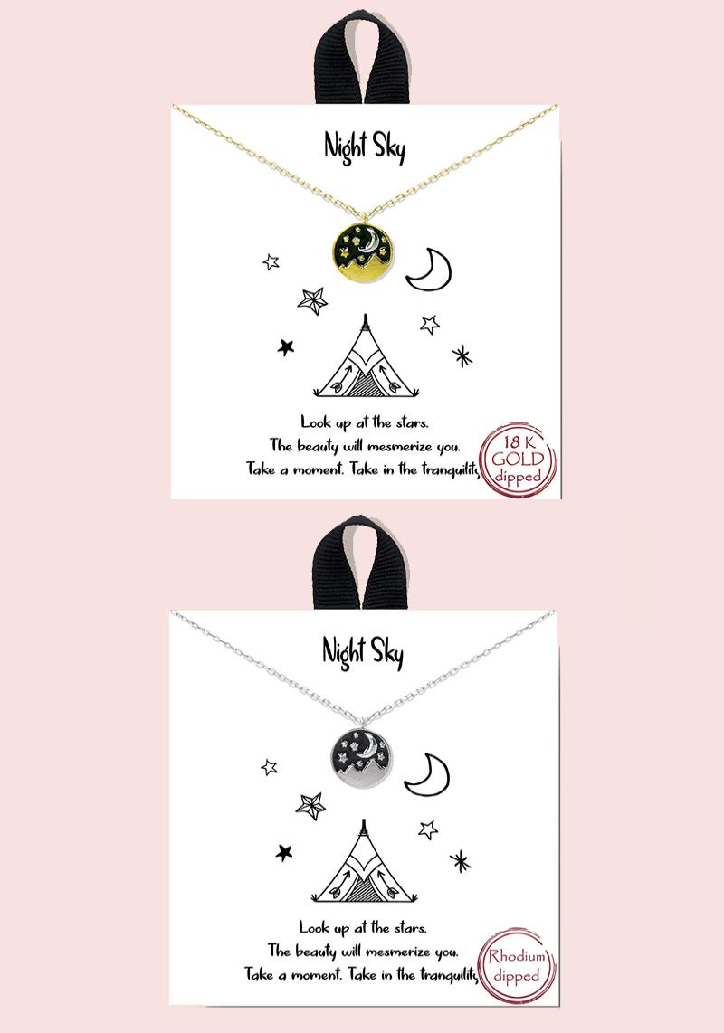18K GOLD RHODIUM DIPPED NIGHT SKY NECKLACE