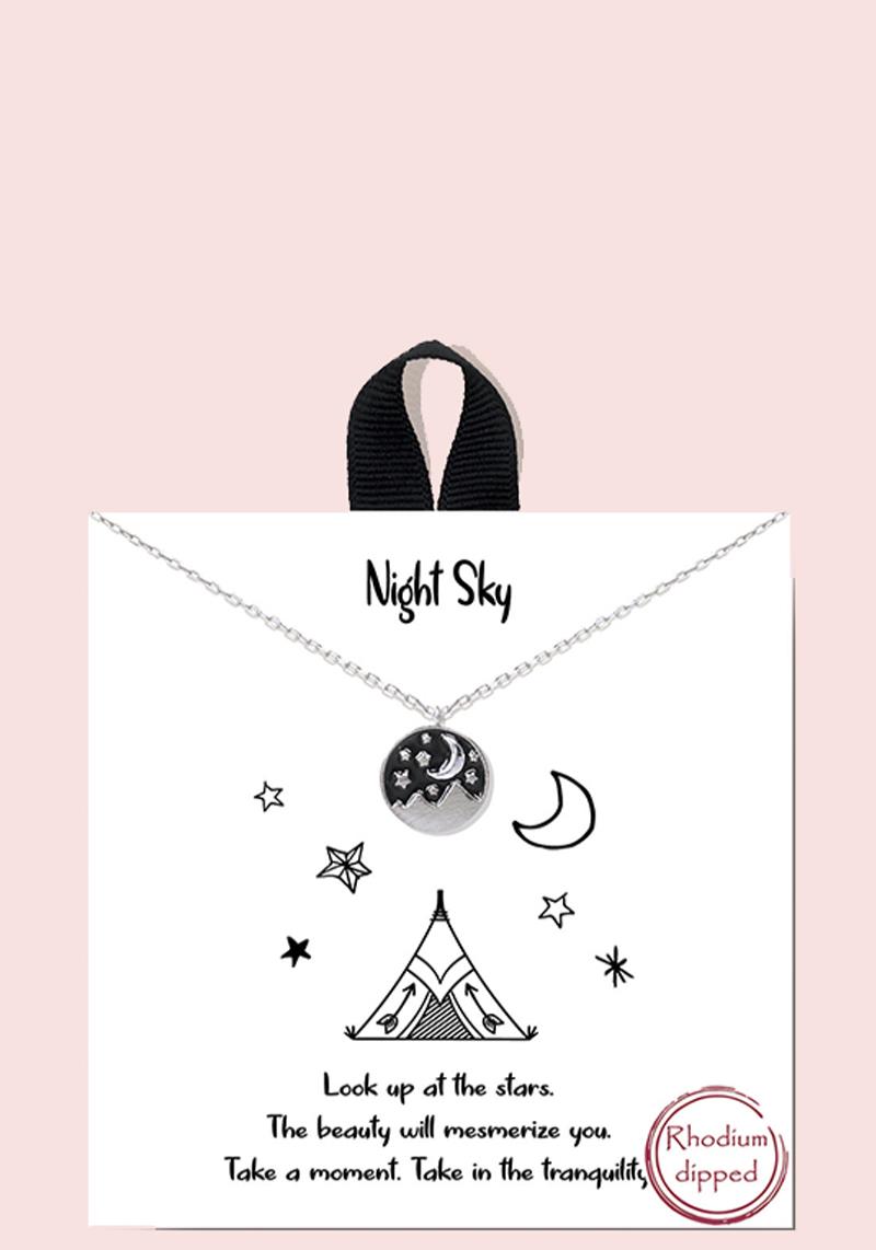18K GOLD RHODIUM DIPPED NIGHT SKY NECKLACE