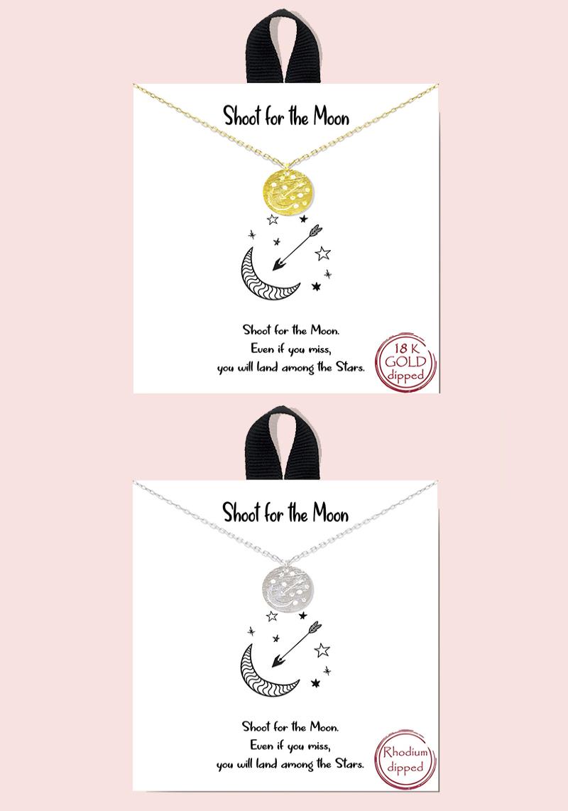 18K GOLD RHODIUM DIPPED SHOOT FOR THE MOON NECKLACE